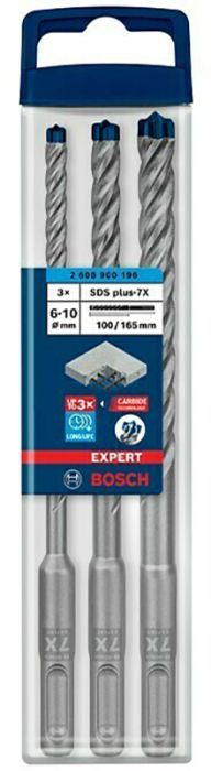 Betoonipuur Bosch Expert SDS-Plus-7X 165 mm 3 tk