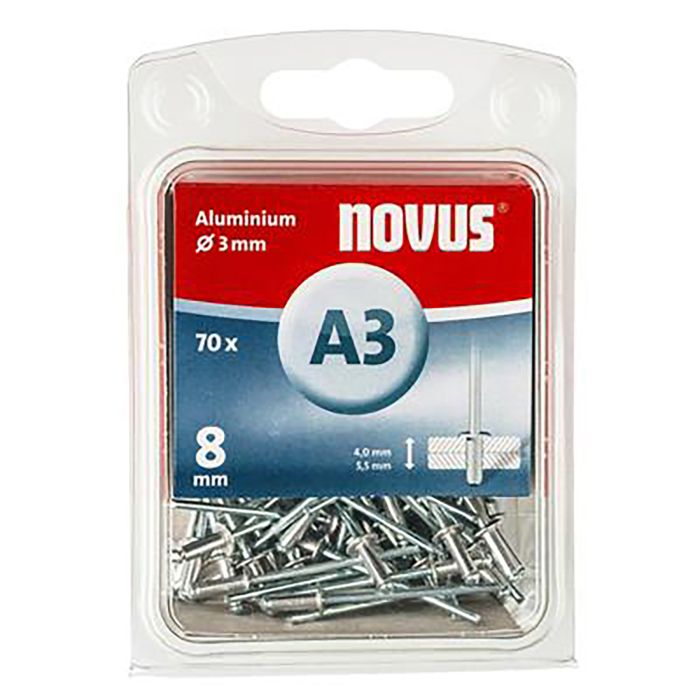 Alumiinium needid Novus A3 x 8 mm 70 tk