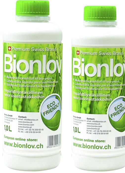 2 pudelit bioetanooli Metrade Bionlov 1 l