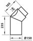 Suitsutoru põlv Aduro Ø 150 mm 45° puhastusluugiga