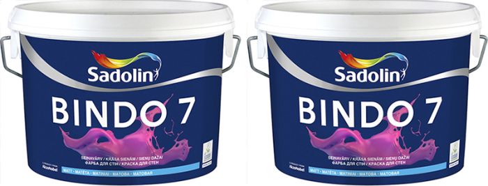 2 tk seinavärvi Sadolin Bindo 7 BW valge 2,5 l