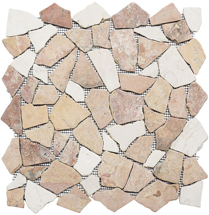 Looduskivimosaiik HuH Mosaik Bali Ciot mix RossoCream 30,5 x 30,5 cm