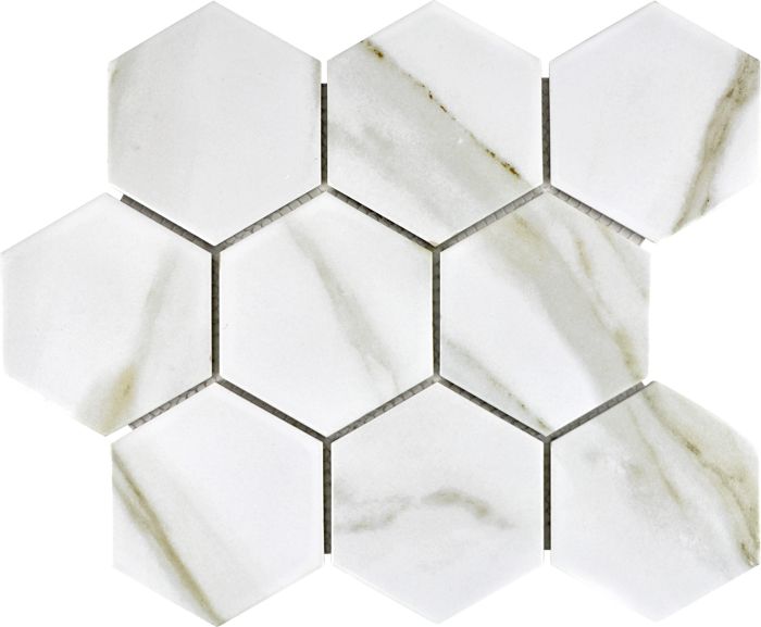 Mosaiik Fliesen Hexagon Calacatta 25,6 x 29,5 cm