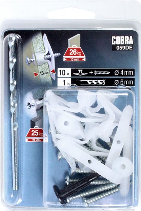 Nailontüübel Cobra Toggles L 6 x 31,5 mm 10 tk