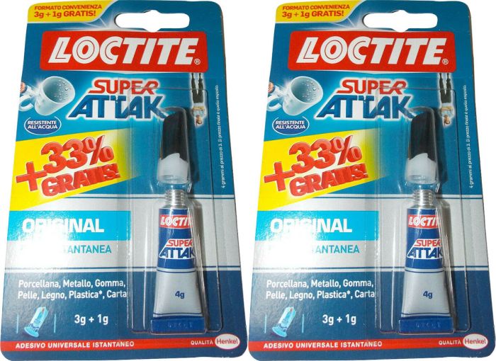 2 kiirliimi Loctite Super Attak Original 3 g + 1 g