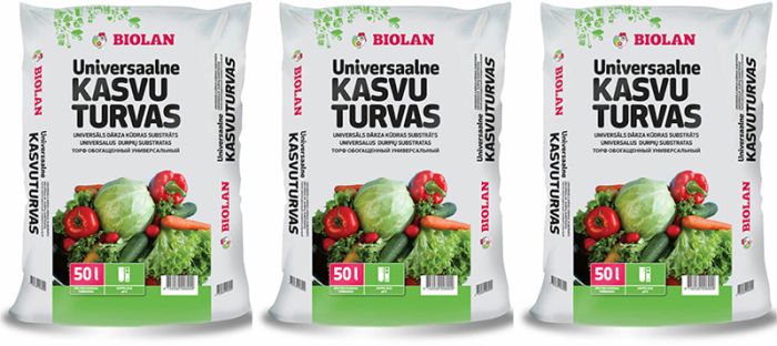 3 kotti Biolani Universaalset Kasvuturvast 50 l