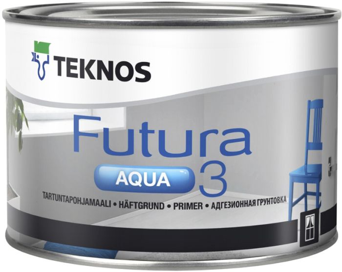 Kruntvärv Teknos Futura Aqua 3 valge 0,45 l