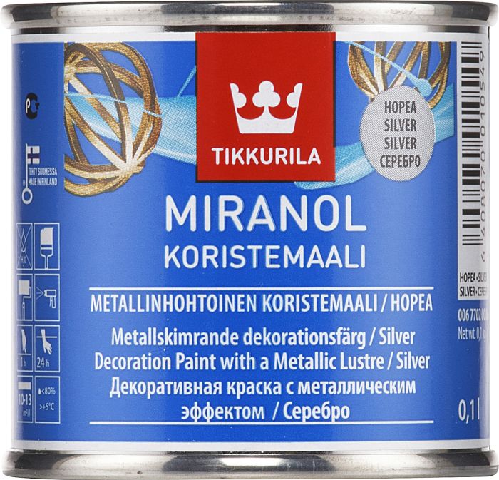 Dekoratiivvärv Miranol, hõbedane 0,1 l