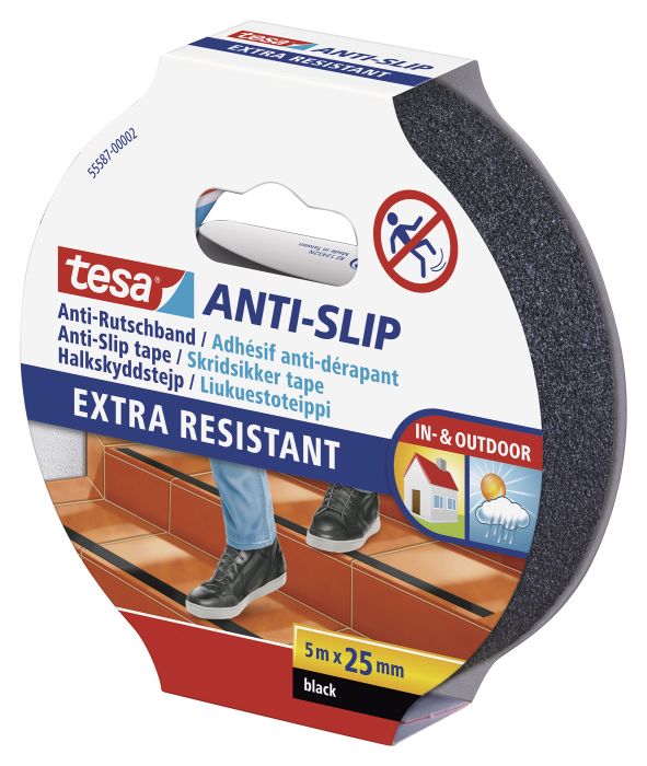 Libisemist takistav teip tesa® must 5 m x 25 mm