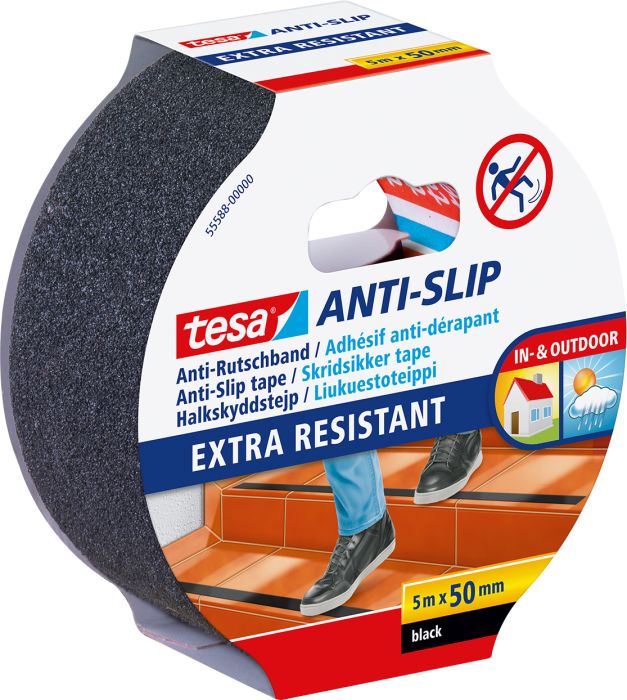 Libisemist takistav teip tesa® must 5 m x 50 mm