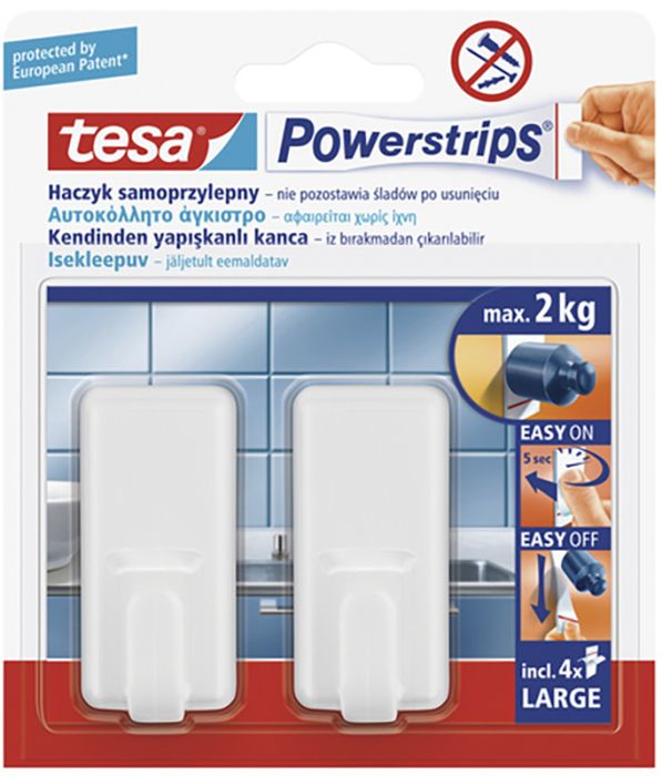 Nagi tesa® Powerstrips Classic valge 2 tk