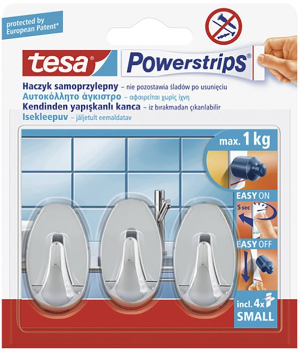 Nagi tesa® Powerstrips Oval kroom 3 tk