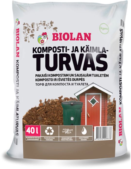 Komposti-ja kuivkäimlaturvas Biolan 40 l