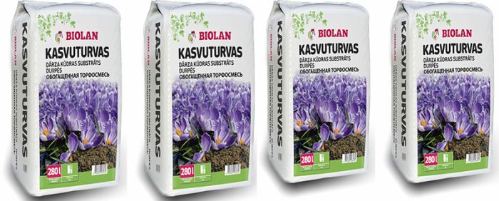 4 kotti Biolani Kasvuturvast 280 l