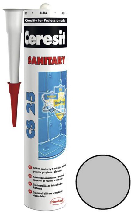 Sanitaarsilikoon Ceresit CS25 280 ml, Manhattan 10/helehall