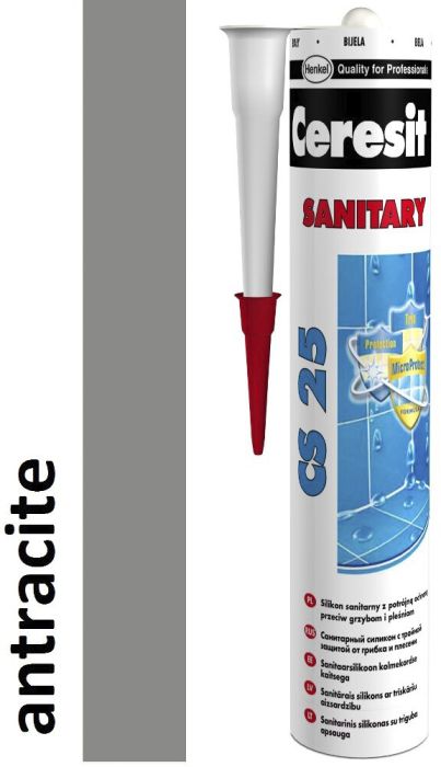 Sanitaarsilikoon Ceresit CS25 280 ml, antratsiit/ tumehall 13