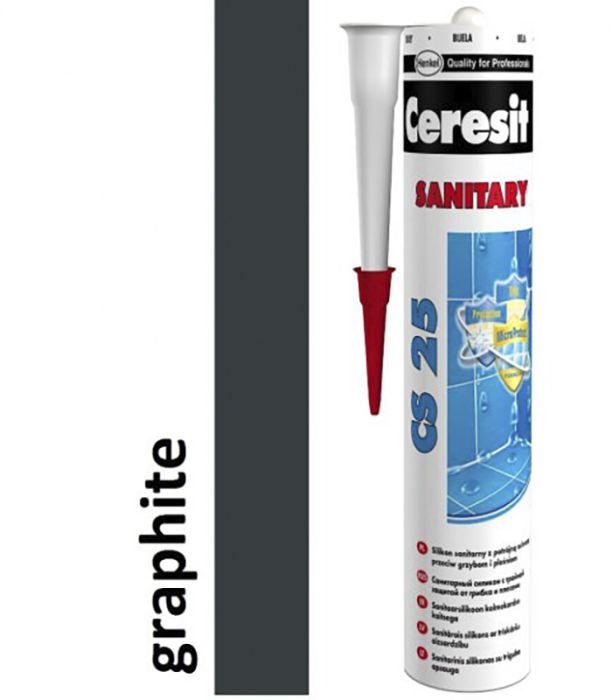 Sanitaarsilikoon Ceresit CS25 280 ml, grafiithall 16