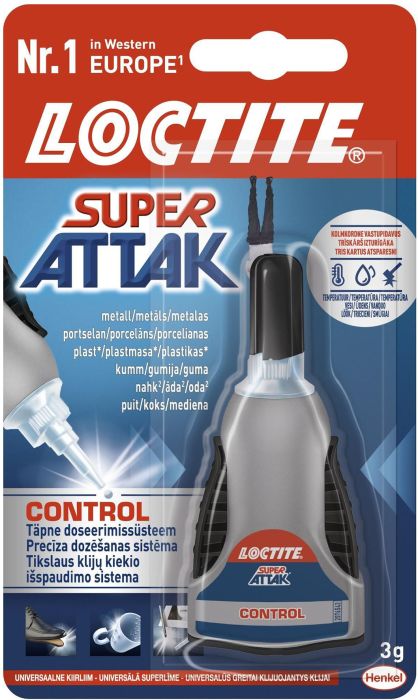 Universaalne kiirliim Loctite Super Attak Control 3 g