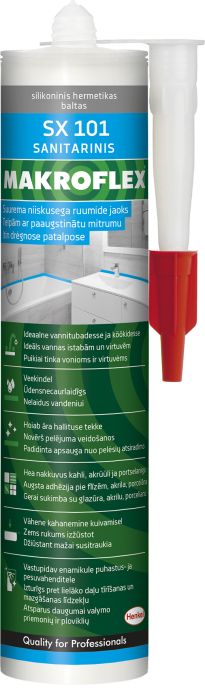 Sanitaarsilikoonhermeetik Makroflex SX101, valge 300 ml