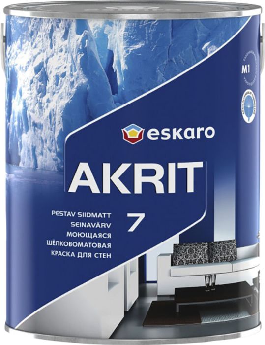 Seinavärv Eskaro Akrit 7 A valge 2,85 l