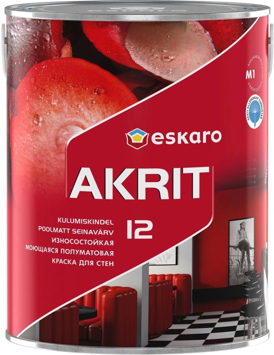 Seinavärv Eskaro Akrit 12 A valge 2,85 l