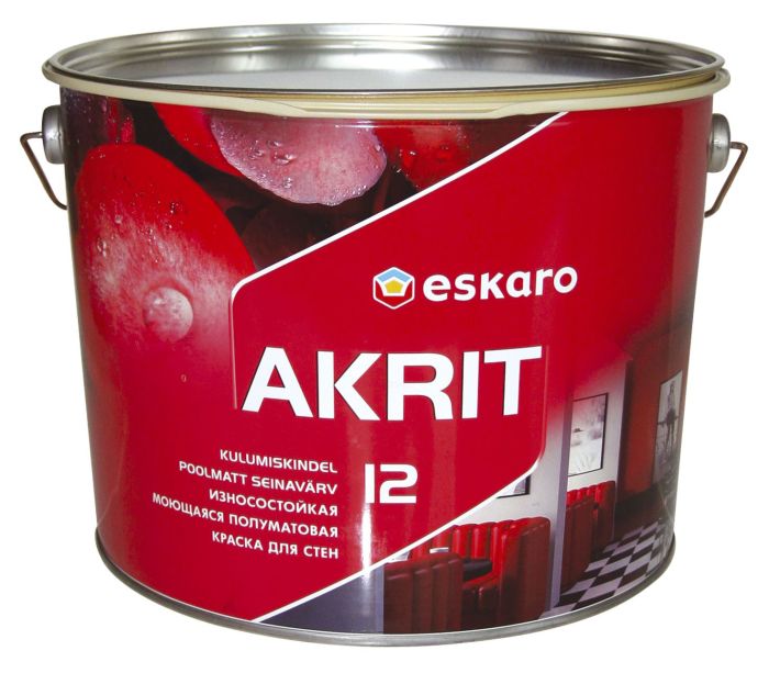 Seinavärv Eskaro Akrit 12 A valge 9,5 l