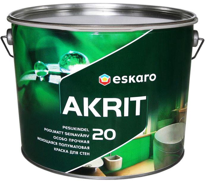 Seinavärv Eskaro Akrit 20 A valge 9,5 l