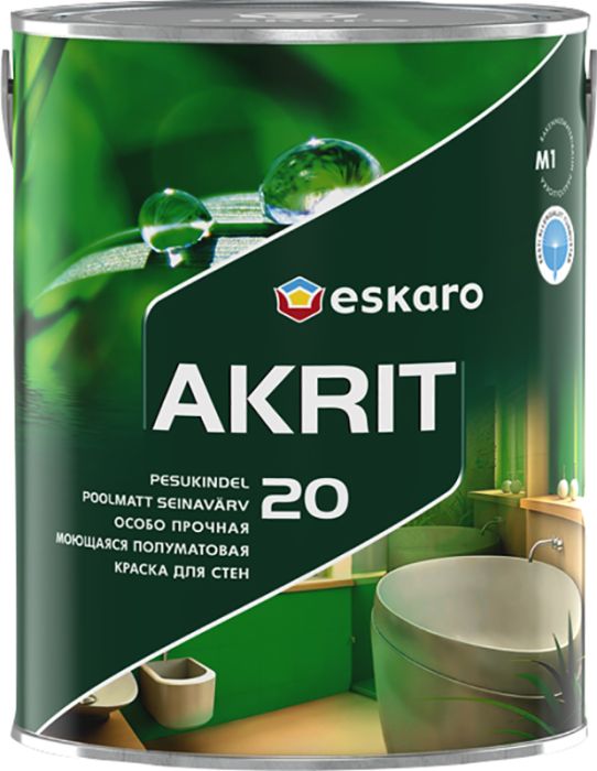 Seinavärv Eskaro Akrit 20 A valge 2,85 l