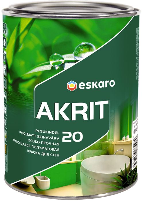 Seinavärv Eskaro Akrit 20 A, valge 0,95 l