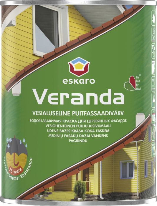 Fassadivärv Eskaro Veranda 0,95 l, valge