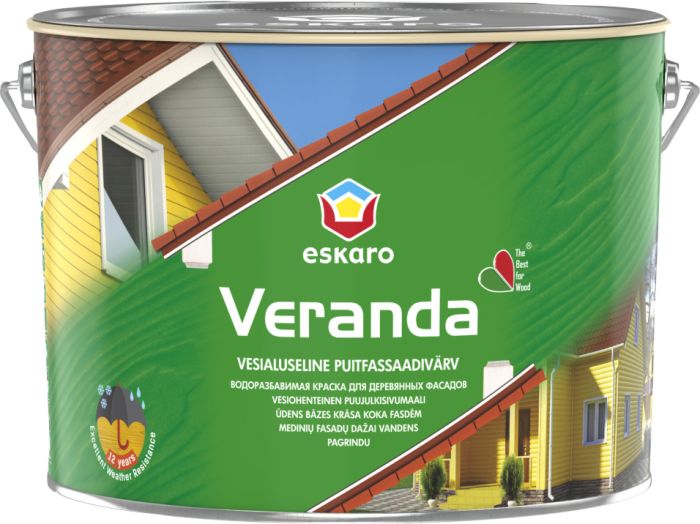 Fassaadivärv Eskaro Veranda 9,5 l, valge