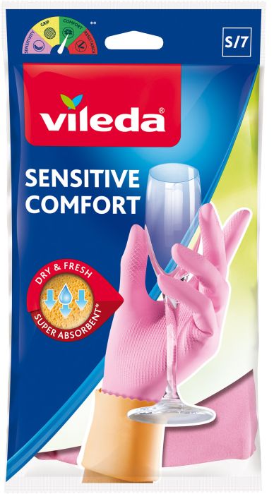 Majapidamiskindad Vileda Sensitive S, roosa