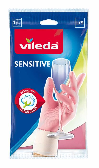 Majapidamiskindad Vileda Sensitive L, roosa