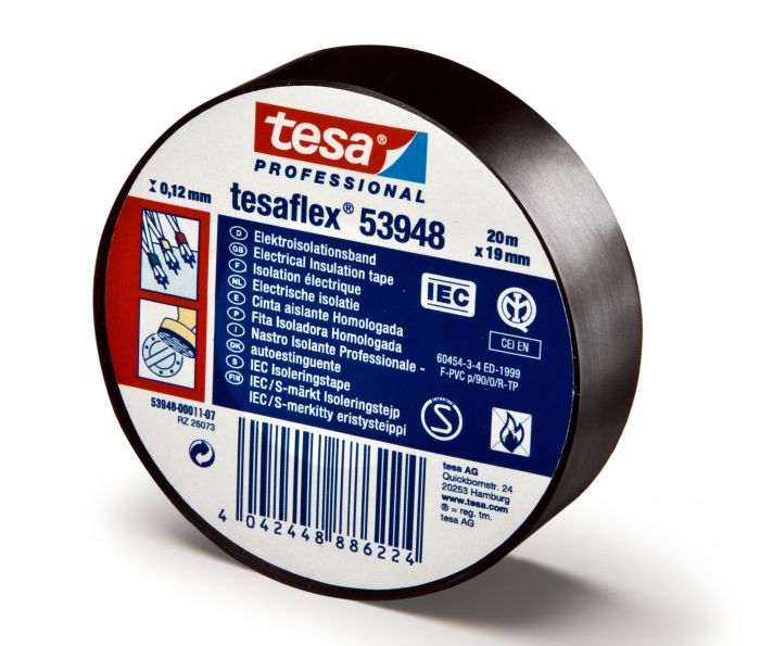 Isoleerteip tesa® Professional Tesaflex 20 m x 19 mm, must