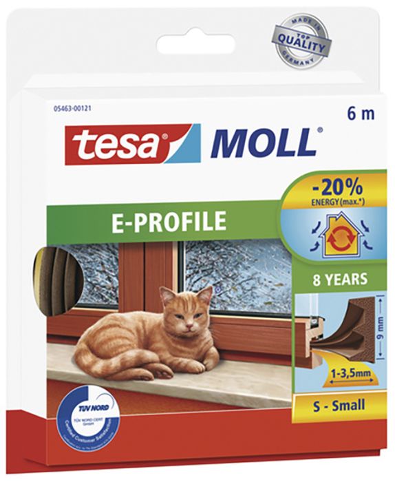 Kummitihend tesa® Moll E-profile 6 m pruun