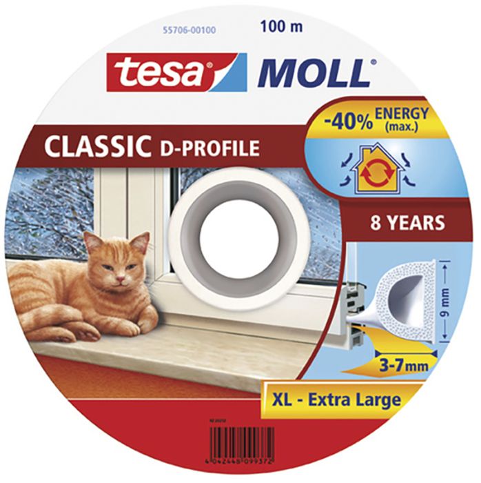 Aknatihend tesamoll® Classic D-profile 2 x 50 m valge