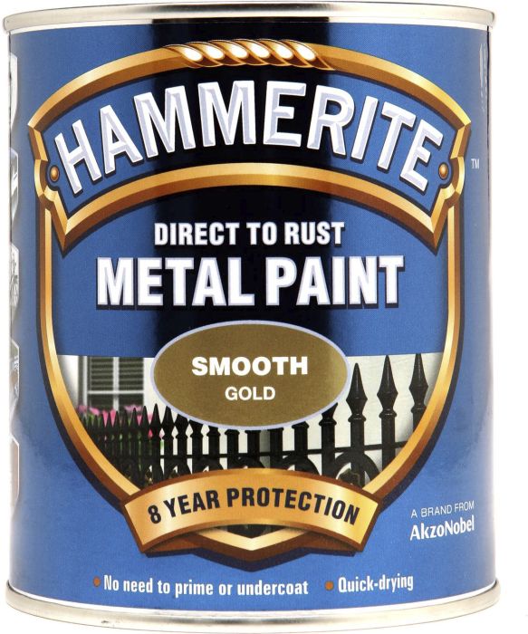 Metallivärv Hammerite Smooth 250 ml kuldne