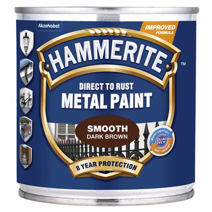 Metallivärv Hammerite Smooth 250 ml tumepruun