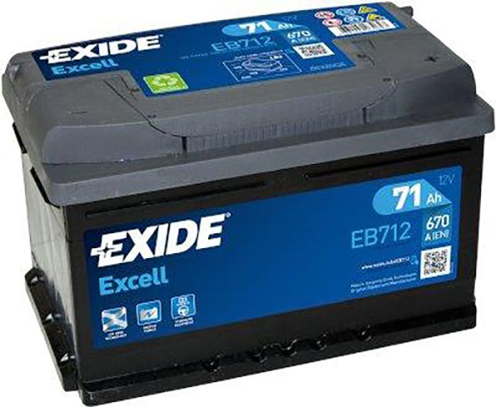 Autoaku Exide Excell 71 Ah 670 A -+