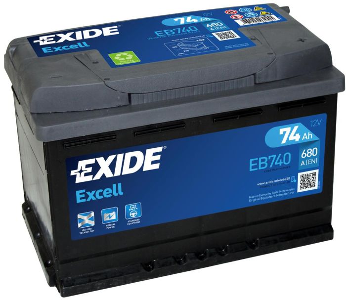 Autoaku Exide Excell 74 Ah 680 A -+