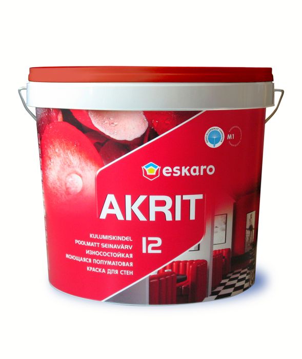 Seinavärv Eskaro Akrit 12 A valge 4,75 l