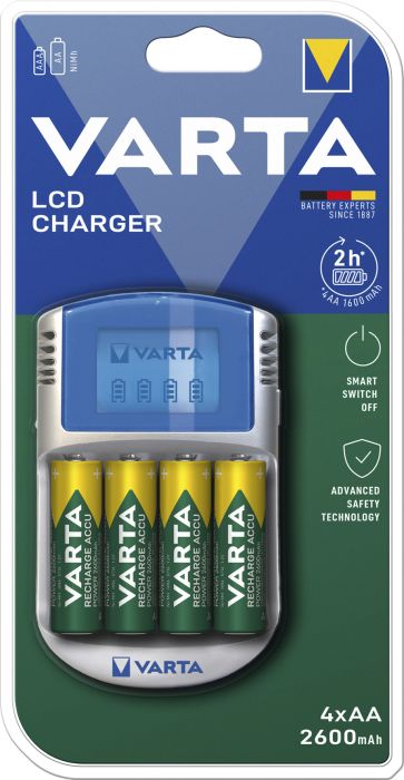 LCD akulaadija Varta 4 x AA/AAA 2600 mAh akud