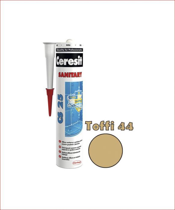 Sanitaarsilikoon Ceresit CS25 280 ml, Toffi 44