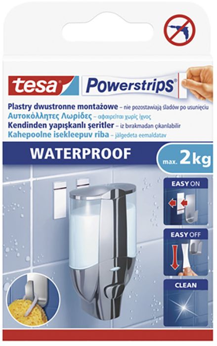 Kahepoolne kleeps tesa® Powerstrips Waterproof Large