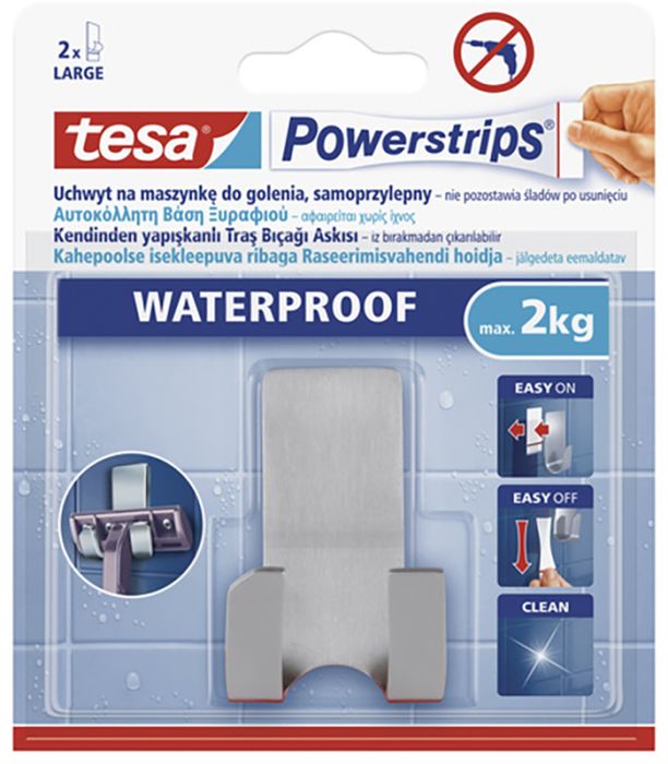 Nagi tesa® Powerstrips Waterproof Metal 2-konksuga