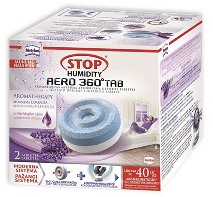 Täitetabletid niiskuseimajale Henkel Stop Humidity Aero 360° lavendel, 2 x 450 g