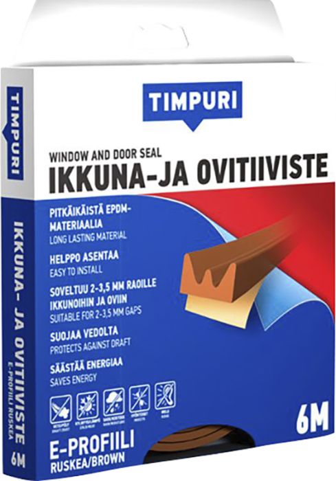 Akna- ja uksetihend Timpuri E-profiil, pruun