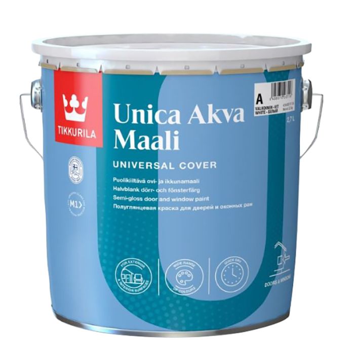 Ukse- ja aknavärv Tikkurila Unica Akva Maali A valge