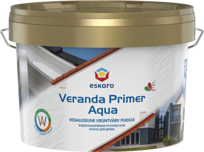 Kruntvärv puitpindadele Veranda Primer Aqua 2,7 l