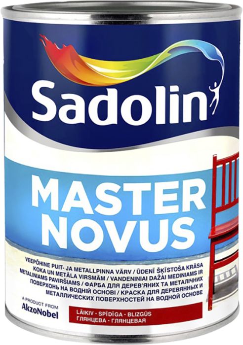 Puit- ja metallpinna värv Sadolin Master Novus BW läikiv valge 1 l